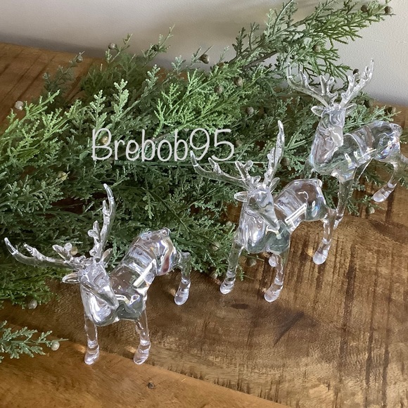 Acrylic Reindeer Christmas Decor - set 3 - Picture 4 of 4